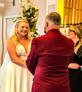 Small chapel wedding ceremony in Florida officiated by Once Upon a Rings