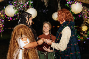 Fantasy themed wedding ceremony with costumes in Orlando Florida