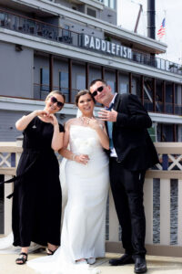 Wedding ceremony at Paddlefish Disney Springs in Orlando Florida officiated by Once Upon 2 Rings